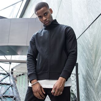 High neck sweat zip cardigan