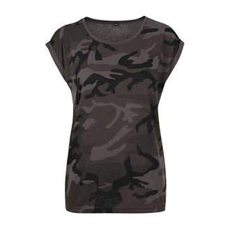 Women’s extended shoulder camo tee