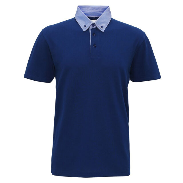 Men’s chambray button-down collar polo