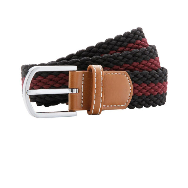 Two-colour stripe braid stretch belt