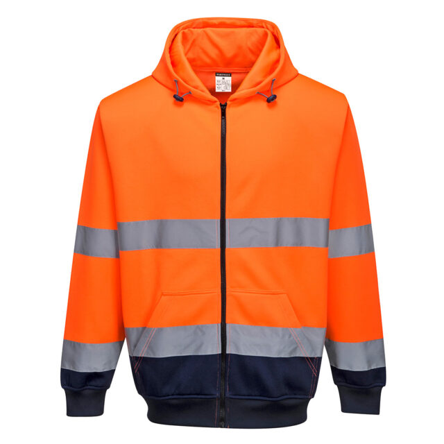 Two-Tone Zip Front Hoodie