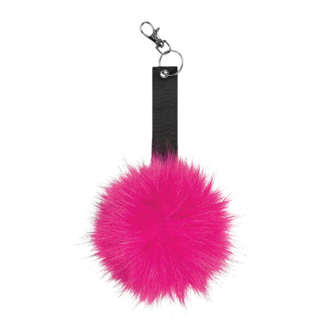 Faux fur pop pom keyring