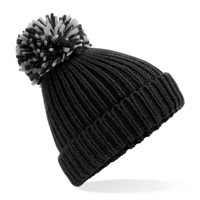 Shimmer pom pom beanie