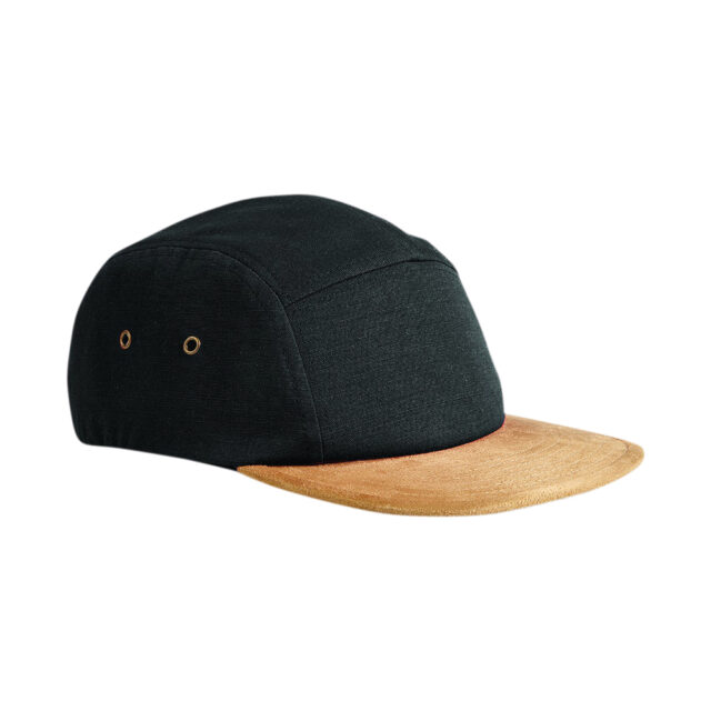 Suede peak 5-panel cap