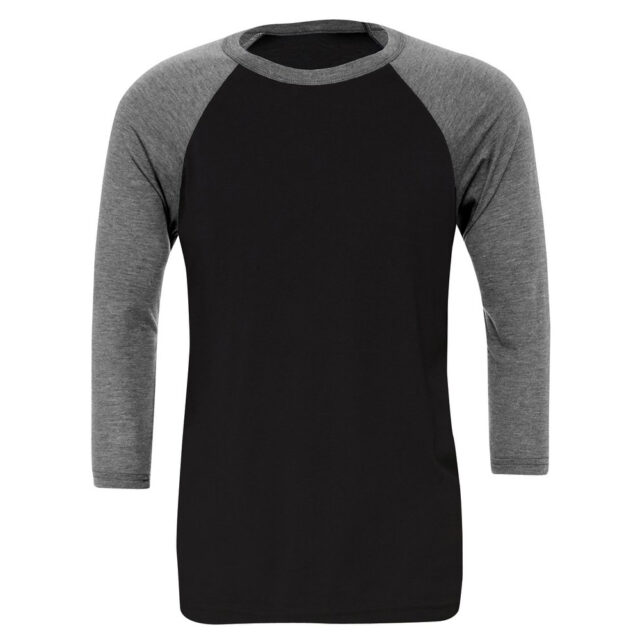 Unisex triblend 3/4 sleeve baseball t-shirt