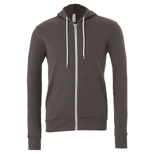Unisex polycotton fleece full zip hoodie