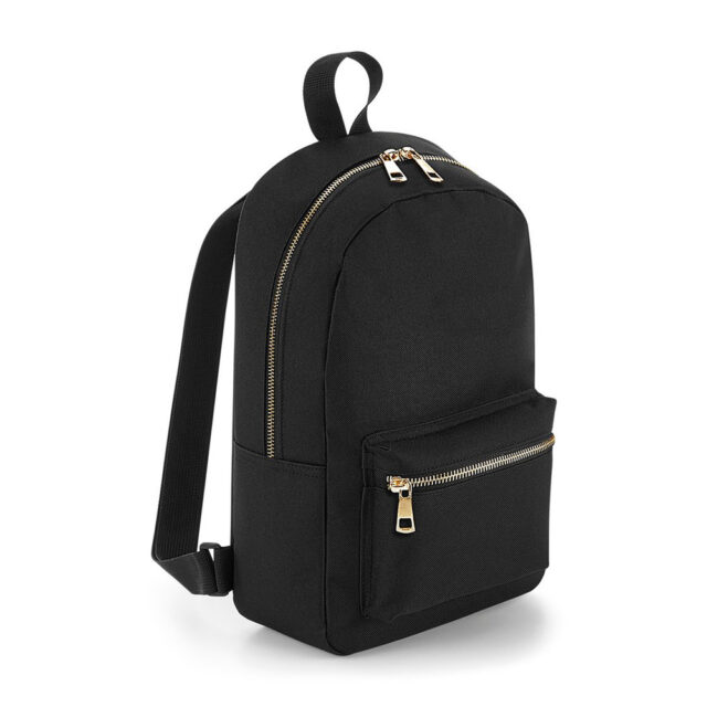 Metallic zip mini backpack