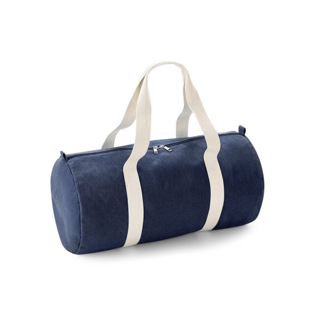 Denim barrel bag