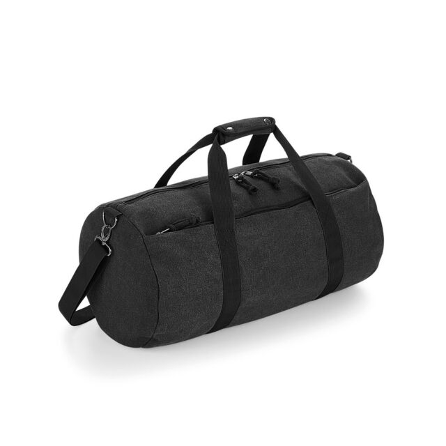 Vintage canvas barrel bag
