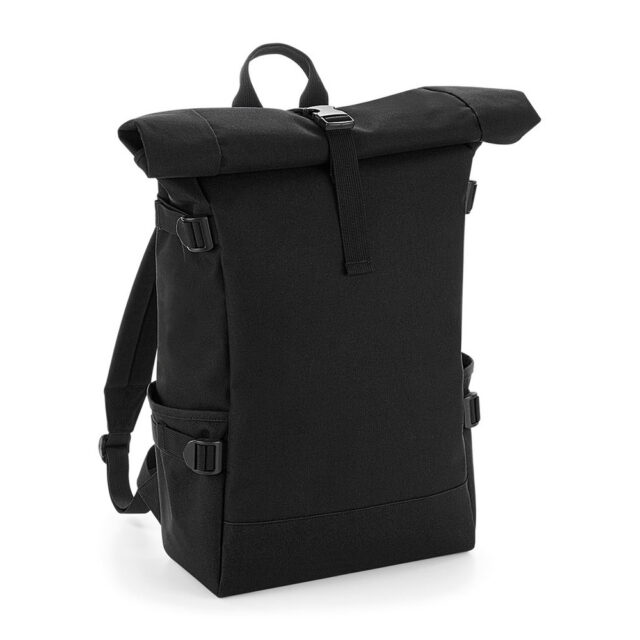 Block roll-top backpack