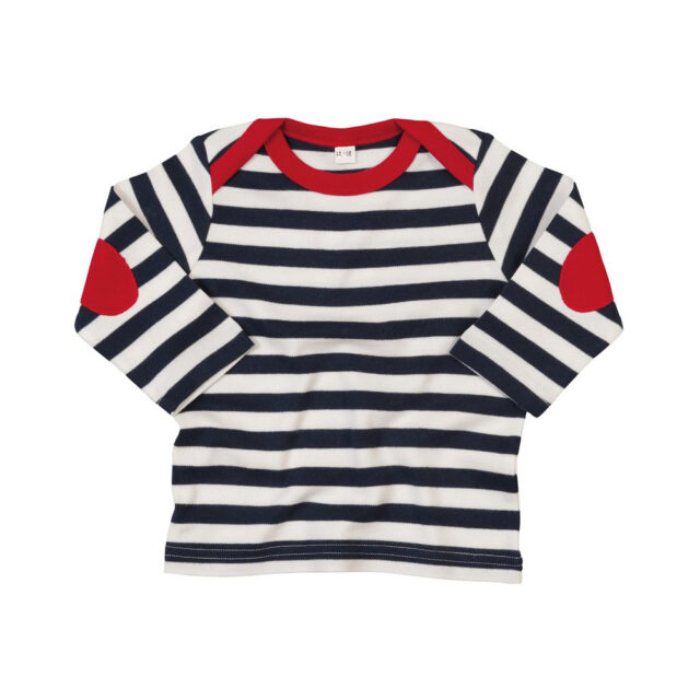Baby stripy long sleeve T (with elbow patches)