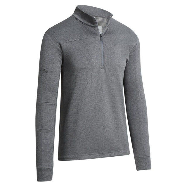 Pieced waffle 1/4 zip pullover