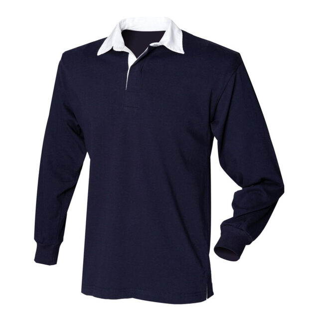 Kids long sleeve plain rugby shirt
