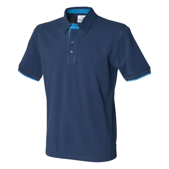 Contrast pique polo shirt