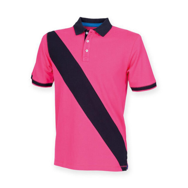 Diagonal stripe pique polo shirt