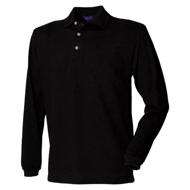 Long sleeve cotton polo shirt