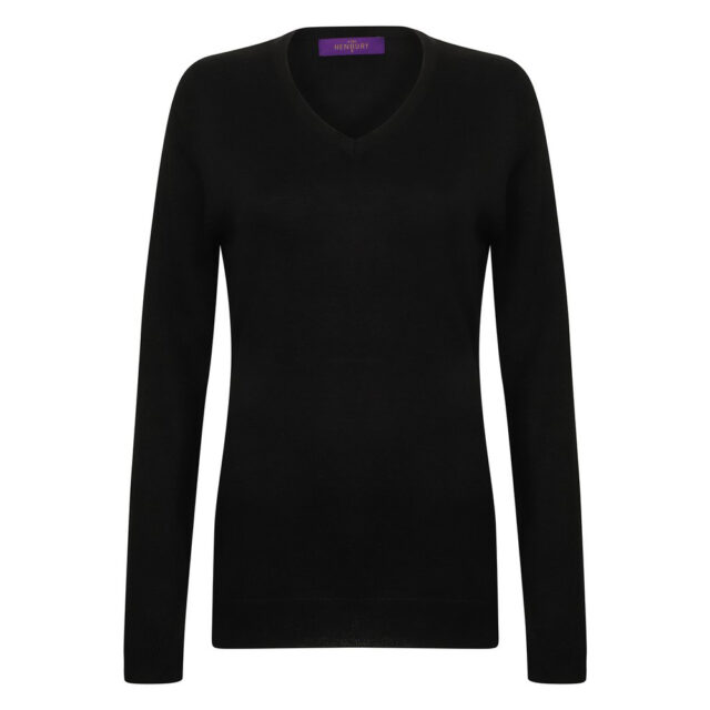 Women’s cashmere touch acrylic v-neck jumper