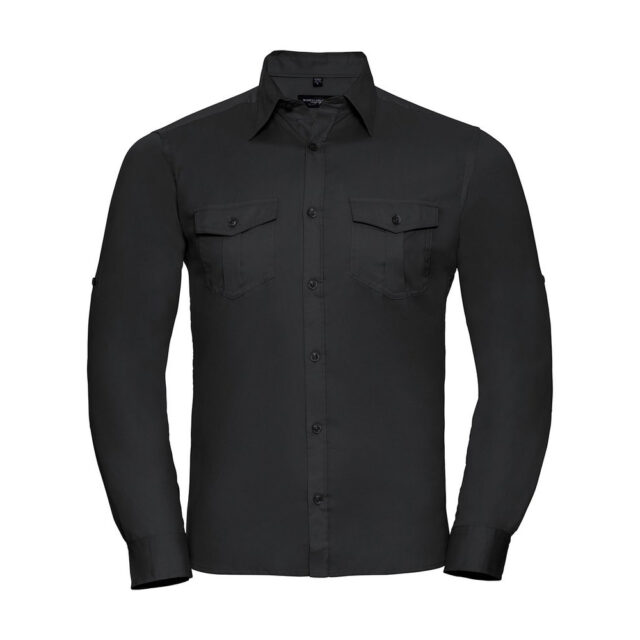 Roll-sleeve shirt long sleeve