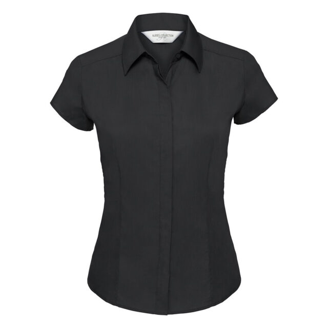 Women’s cap sleeve polycotton easycare fitted poplin shirt