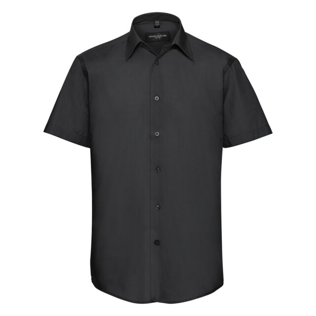 Short sleeve polycotton easycare tailored poplin shirt