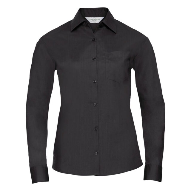 Women’s long sleeve polycotton easycare poplin shirt