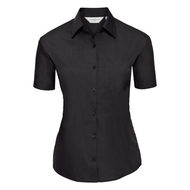 Women’s short sleeve polycotton easycare poplin shirt