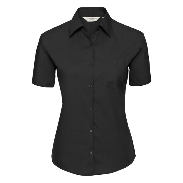 Women’s short sleeve pure cotton easycare poplin shirt