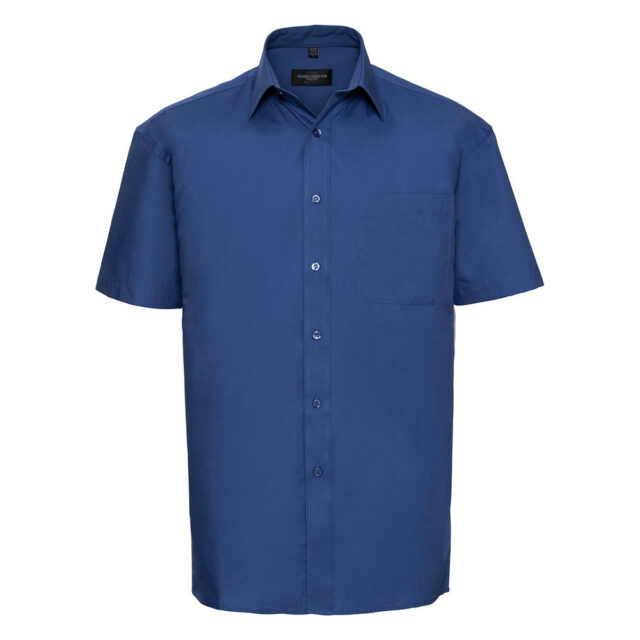 Short sleeve pure cotton easycare poplin shirt