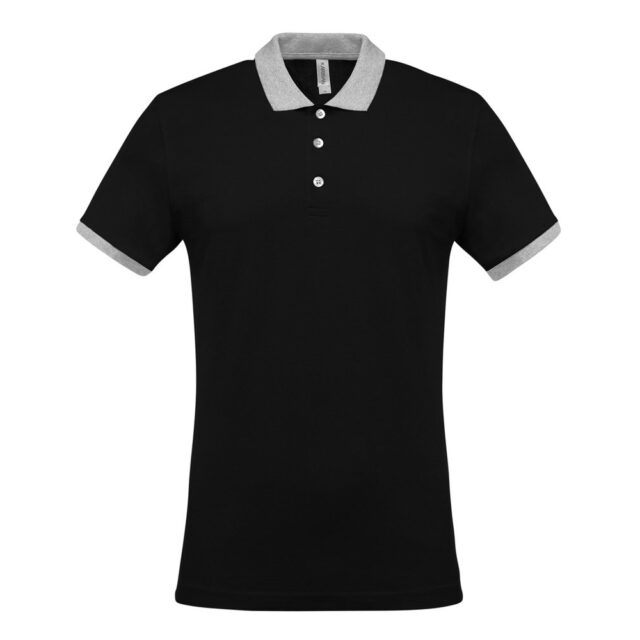 Two-tone pique polo shirt