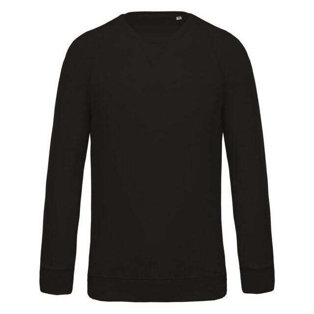 Organic cotton crew neck raglan sleeve sweatshirt