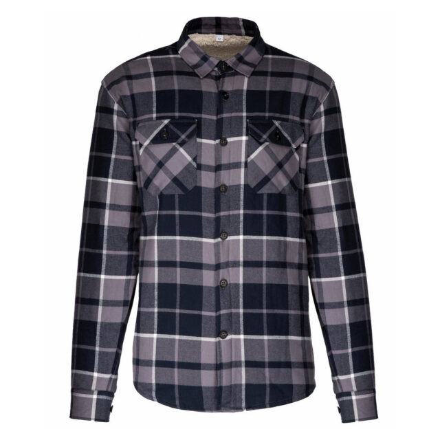 Sherpa-lined checked shirt jacket
