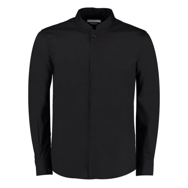 Mandarin collar shirt long-sleeved (tailored fit)