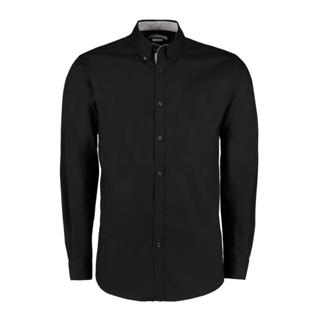 Contrast premium Oxford shirt (button-down collar) long-sleeved (tailored fit)