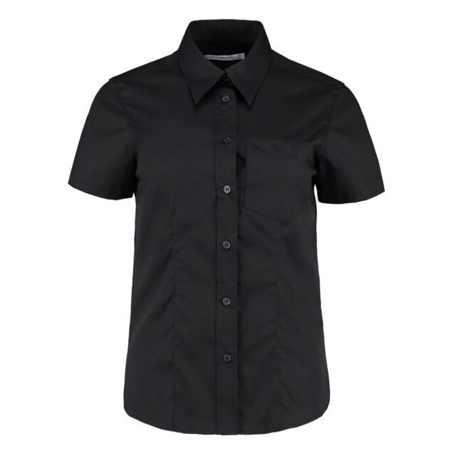 Women’s corporate pocket Oxford blouse short-sleeved (tailored fit)