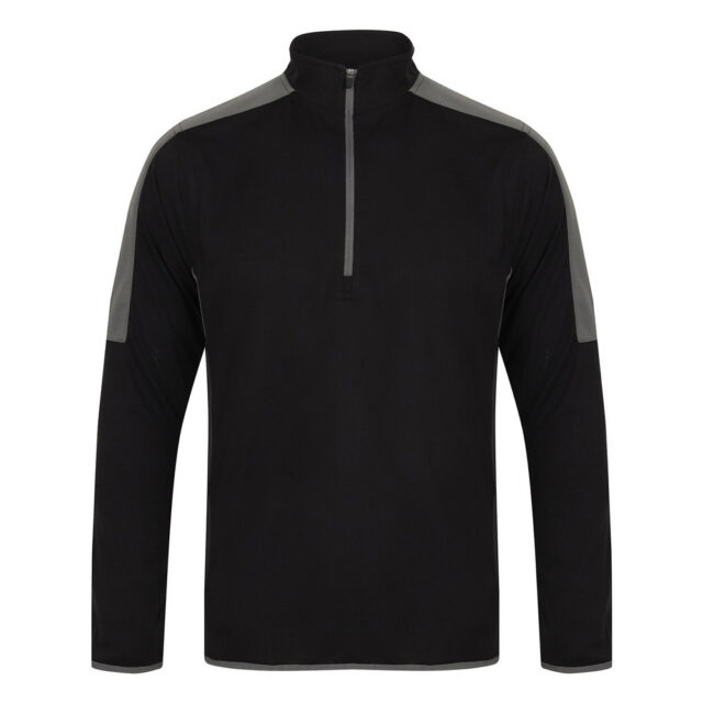 1/4 zip mid-layer with contrast panelling