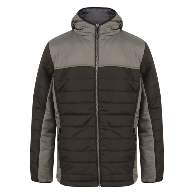 Hooded contrast padded jacket