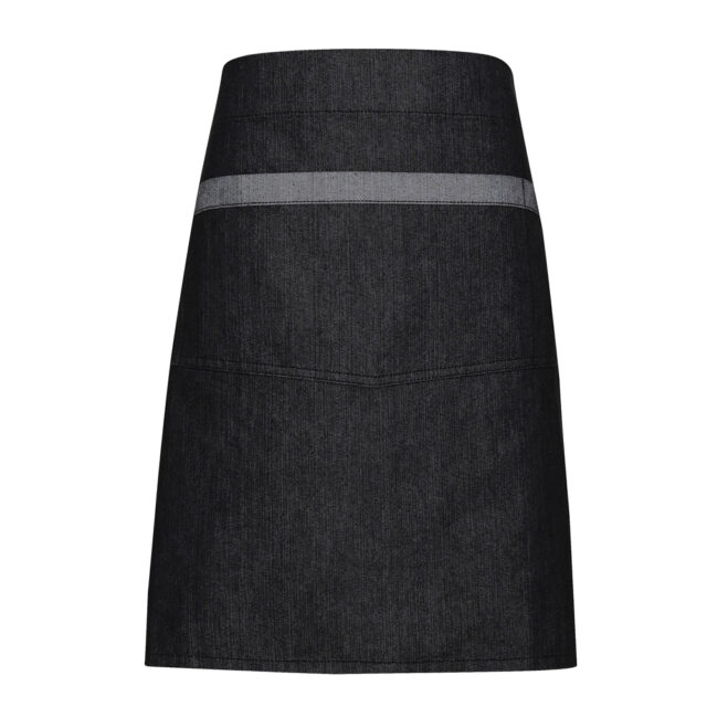 Domain contrast denim waist apron