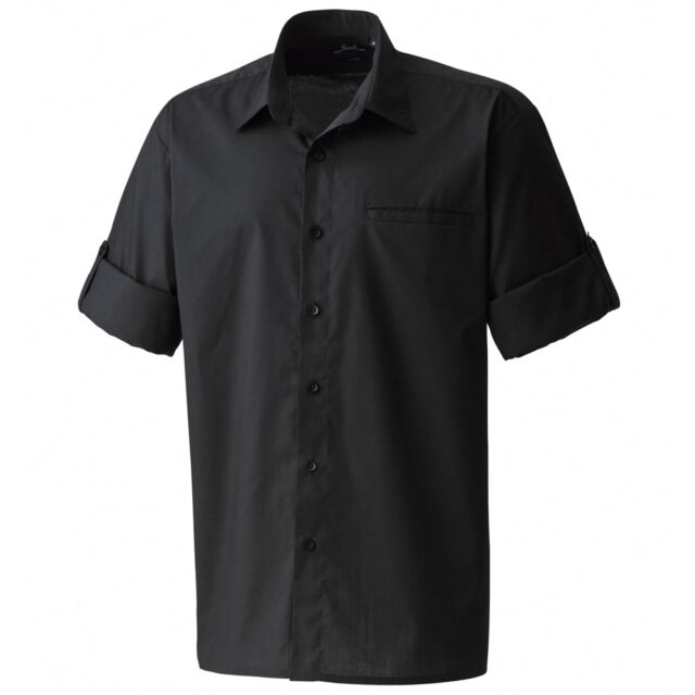 Roll sleeve poplin shirt