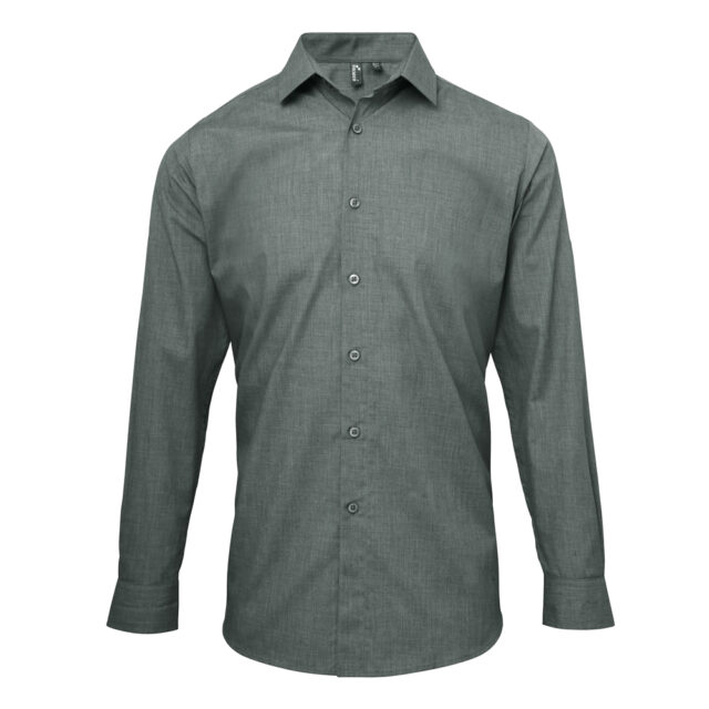 Poplin cross-dye roll sleeve shirt
