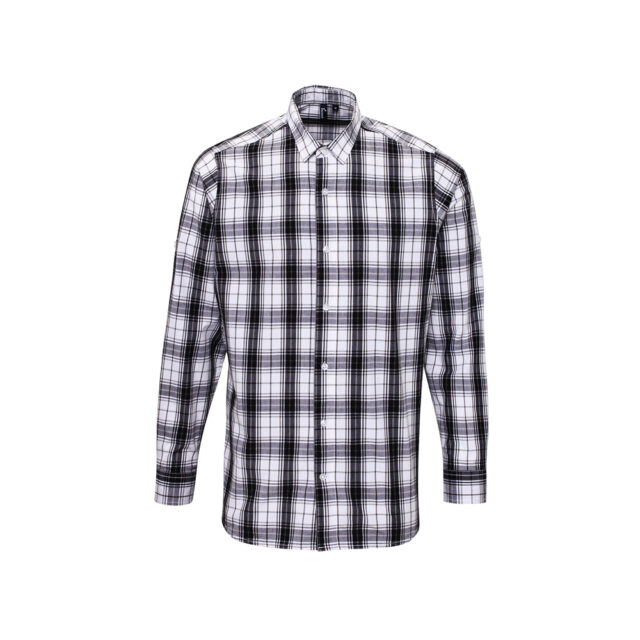 Ginmill check cotton long sleeve shirt