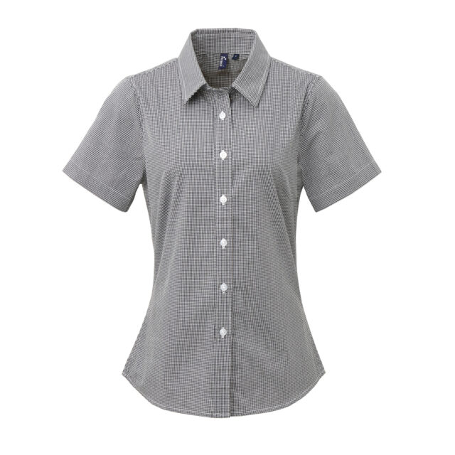 Women’s Microcheck (Gingham) short sleeve cotton shirt
