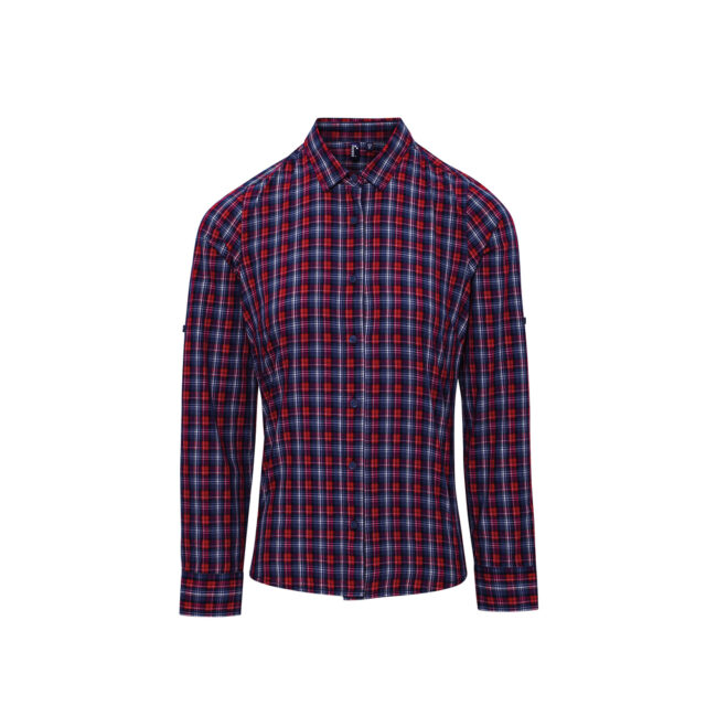 Women’s Sidehill check cotton long sleeve shirt