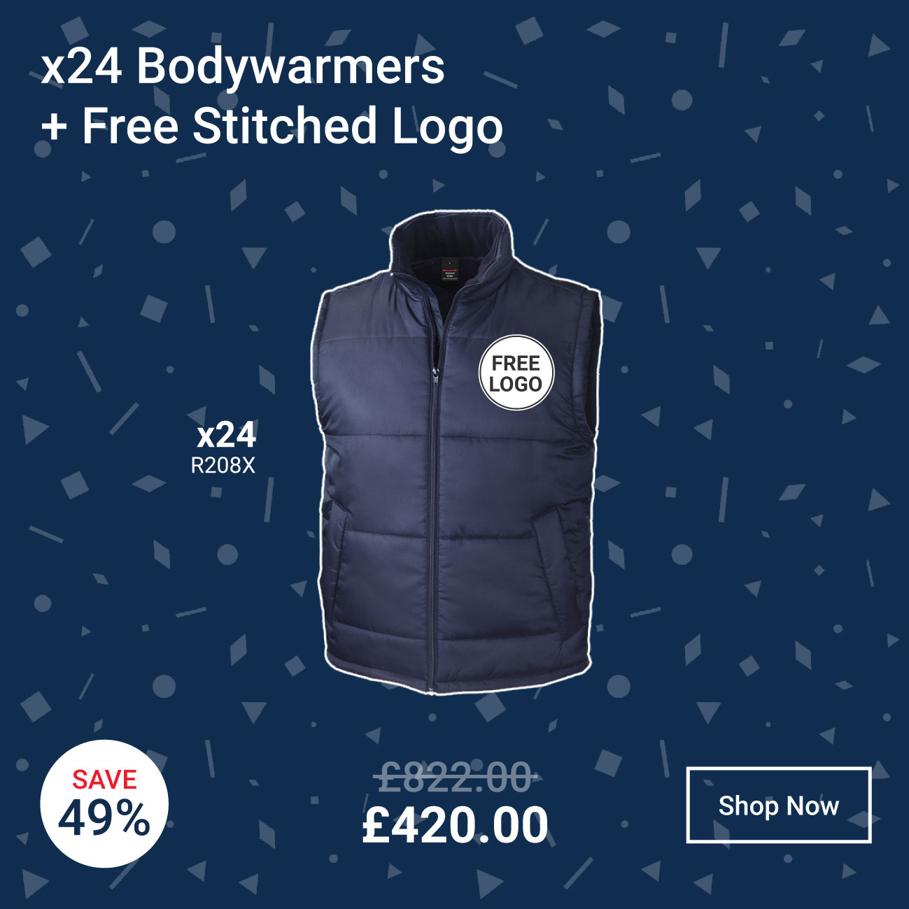 x24 Bodywarmers + Free Stitched Logo