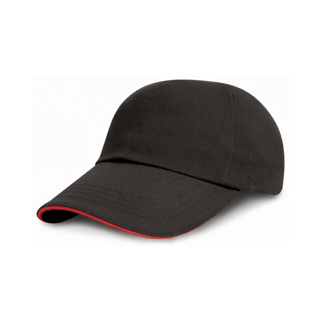 Low-profile heavy brushed cotton cap with sandwich peak