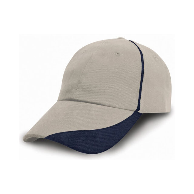 Heavy brushed cotton cap with scallop peak and contrast trim