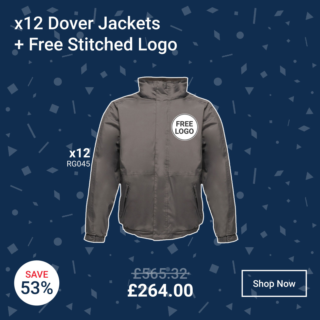 x12 Dover Jackets + Free Stitched Logo