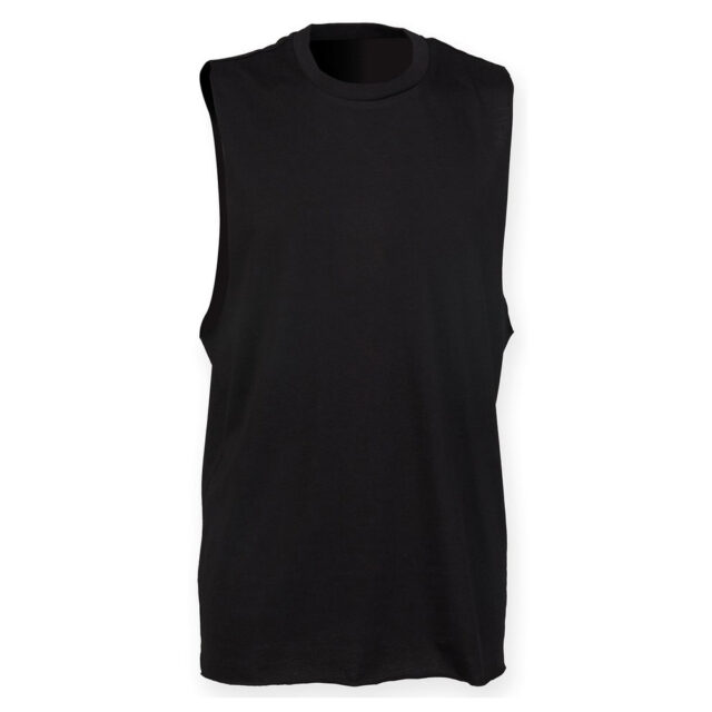 High neck slash armhole vest