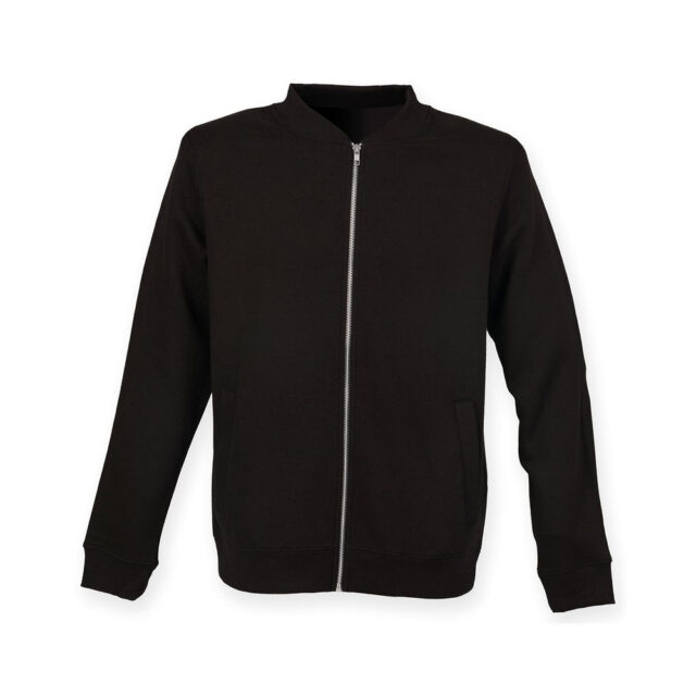 Unisex bomber zip-through sweat