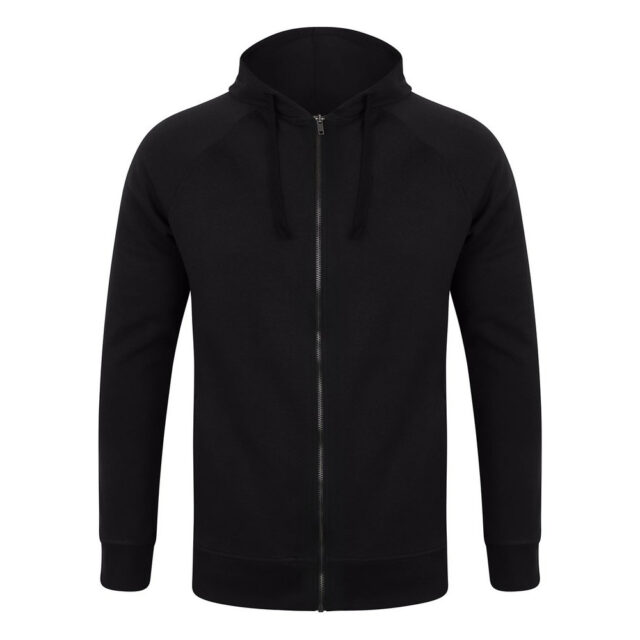 Unisex slim-fit zip-through hoodie