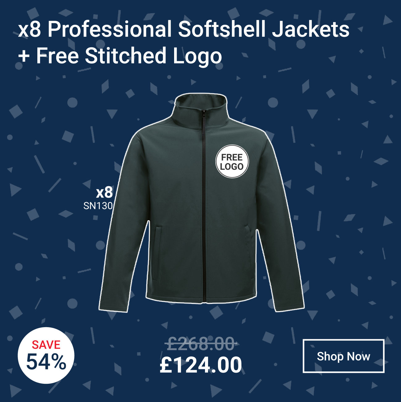 x8 Softshell Jackets + Free Stitched Logo